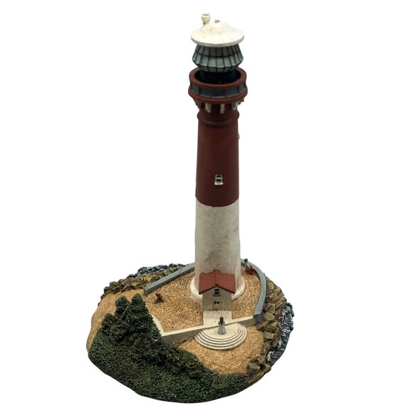 Red & White Lighthouse Figurine Decor Model sea trees collection 6.25" READ - Picture 1 of 5